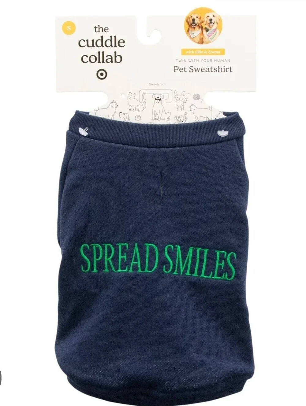 The Cuddle Collab Ellie & Emma Dog & Cat Spread Smiles Graphic Sweatshirt,
